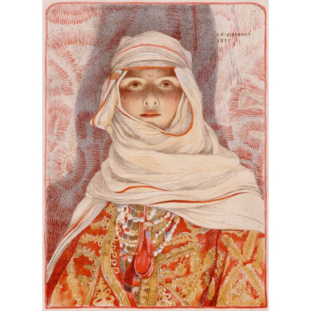 Louis-auguste girardot (1856-1933) femme du riff (woman of the rif) original lithograph from the glorious portfolio...