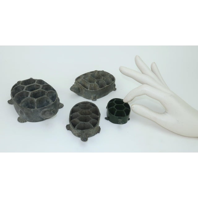Japanese Vintage Japanese Stacking Turtle Flower Frogs, Set of 4 For Sale - Image 3 of 13