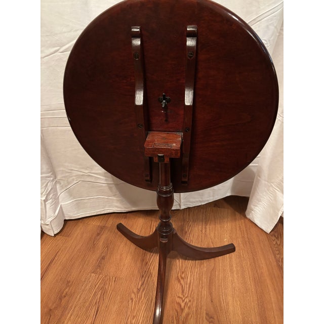 Antique Mahogany Tilt Top Tripod Table For Sale - Image 4 of 6