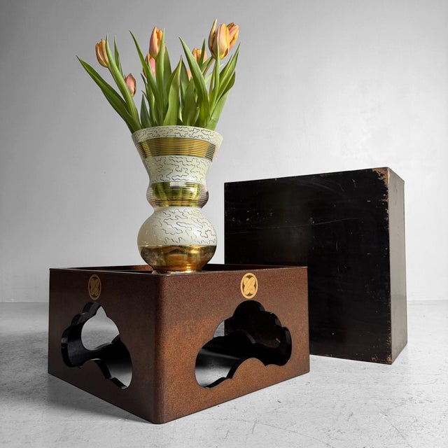 This Japanese stand was traditionally used to present a jubako (stacked lacquer food box) or a serving vessel in a formal,...