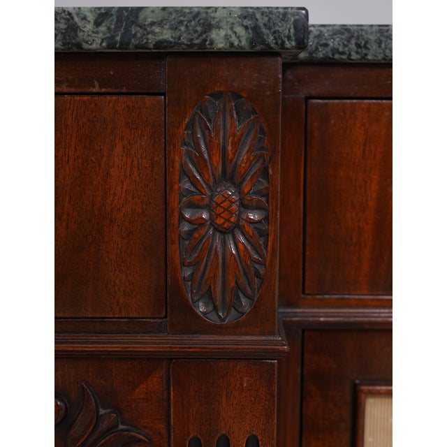 Vintage Cabinet Made Regency Marble Top Credenza For Sale - Image 15 of 18