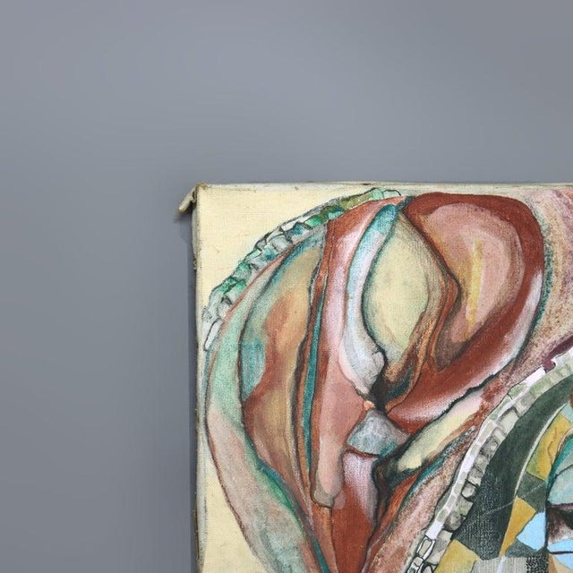 Mid Century Modern Abstract Impressionist Multimédia Painting on Canvas C1968 For Sale - Image 4 of 13