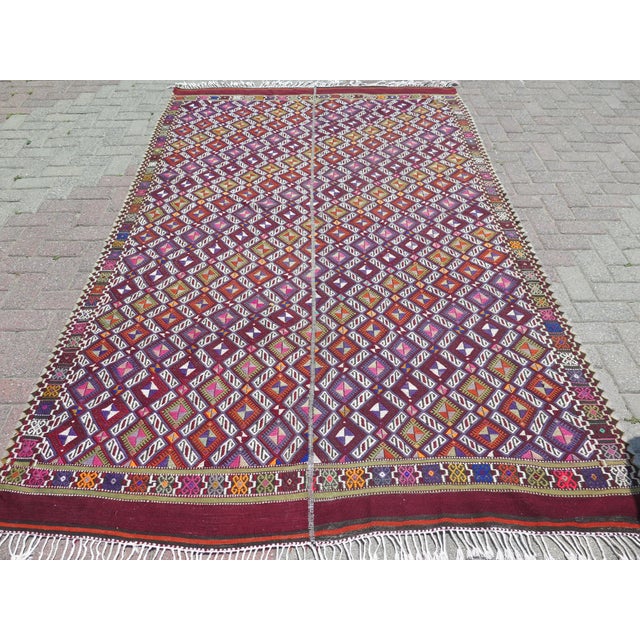 This beautiful rug is from western of Turkey Oushak nomads weaving. About 60 years old. It is handmade with pure wool on...