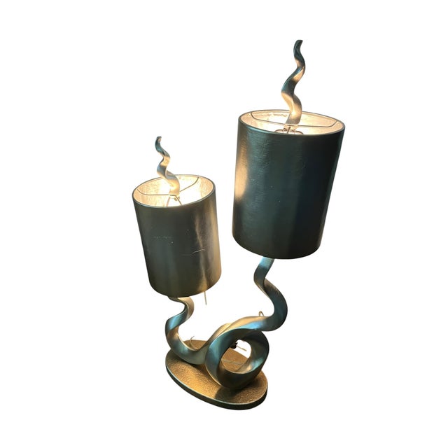 Sculpture Materials Twin Flame Sculpture Lamp For Sale - Image 7 of 12