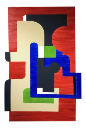 Abstract Mixed Media Painting on Canvas, Exit by Louis Shields