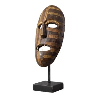 Early 20th Century Kongo Ndunga Mask on Custom Stand For Sale