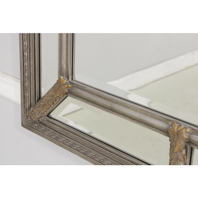 1990s Basset Rectangular Silver Multi Panel Mirror For Sale - Image 5 of 14