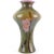 Mid-Century Modern Vintage Murano Large Pink Flowers on Green Opalescent Chalcedony Technique Italian Art Glass Decorative Vase For Sale - Image 3 of 9