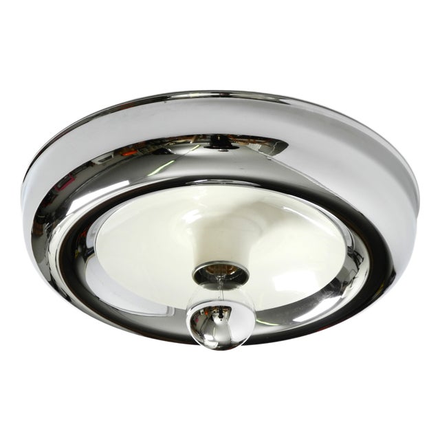 Space Age Round Metal Chrome Wall Lamp, Italy, 1960s For Sale