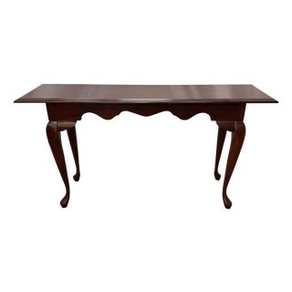 Vintage Queen Anne Style Mahogany Finish Console Table For Sale