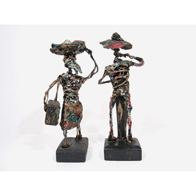 1970s Pair of Dominican Brutalist Wire Figural Sculptures by Serraty For Sale In Austin - Image 6 of 14