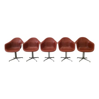 Armchairs and One La Fonda Chair by Charles & Ray Eames for Herman Miller, 1970s, Set of 6 For Sale