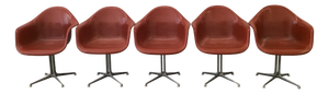 Armchairs and One La Fonda Chair by Charles & Ray Eames for Herman Miller, 1970s, Set of 6