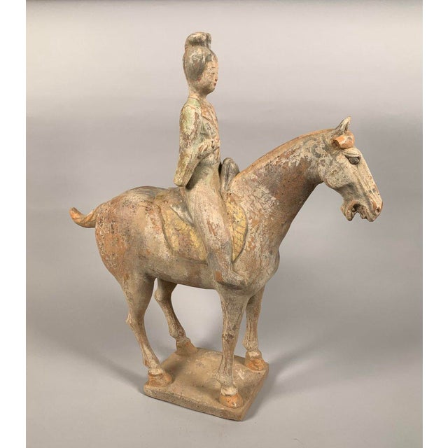 Stone Gray Terracotta Sculpture of a Horseman, Han Dynasty, 206 BC - 220 AD, Mingqi, China For Sale - Image 8 of 12