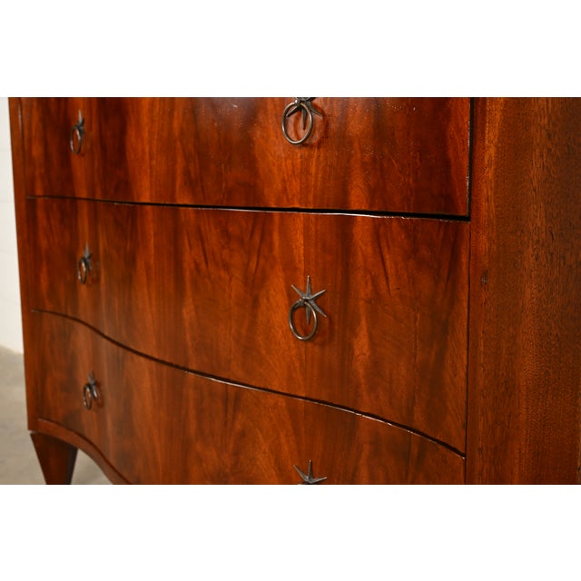 Baker Furniture French Regency Flame Mahogany Serpentine Front Chest of Drawers For Sale - Image 13 of 16