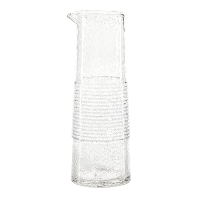 Langston 11.5" Tall Bubble Glass Pitcher For Sale