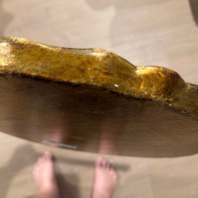 Gold Mid 20th Century Round Italian Florentine Gilt Tray For Sale - Image 8 of 11