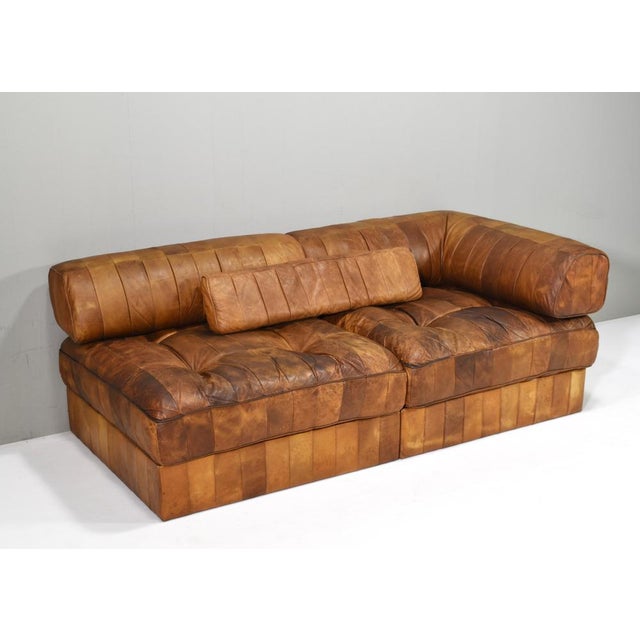 DS-88 Sectional Sofa or Daybed in Cognac Tan Leather from De Sede, Switzerland, 1970s, Set of 8 For Sale - Image 4 of 18