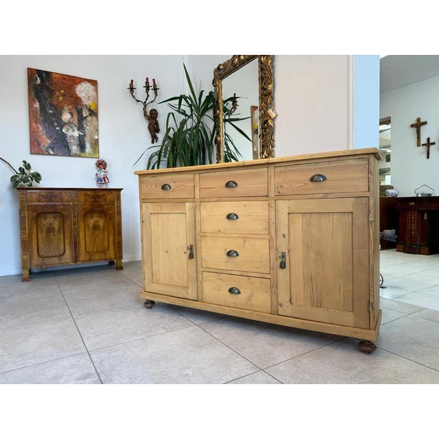 Art Nouveau 6-Piece Shop Chest in Spruce, 1890s For Sale - Image 4 of 12