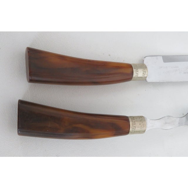 Westall Richardson Sheffield Stainless Steel Carving Knife Fork 2pc Pair 5147b For Sale - Image 16 of 17