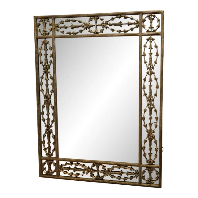 Antique Gilded Iron Wall Mirror. For Sale