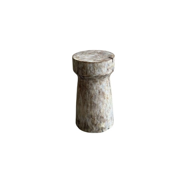 Not Yet Made - Made To Order Sculptural Side Table Crafted From Mango Wood, Bleached Finish For Sale - Image 5 of 7