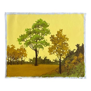 Oil on Canvas Framed Signed by Barbara Coleman August Landscape Made in 1970 For Sale