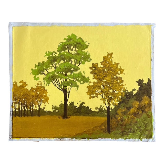 Oil on Canvas Framed Signed by Barbara Coleman August Landscape Made in 1970 For Sale