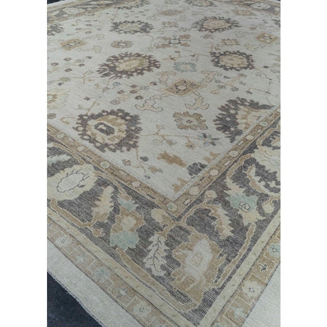 Black Turkish Oushak Rug 13'4" x 15'3" #20369 For Sale - Image 8 of 8