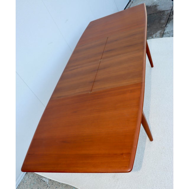 Falster Møbelfabrik Falster Møbelfabrik Danish Teak Dining Table With Two Hidden Leaves 1960's Modern For Sale - Image 4 of 15