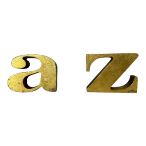 1960s Signed Curtis Jeré "A to Z" Gold Bookends - a Pair