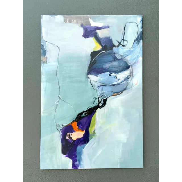Vintage Abstract Expressionist Oil Painting on Canvas For Sale - Image 12 of 16