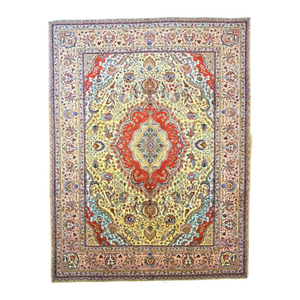 1920s Vintage Persian Tabriz Rug - 9′5″ × 12′3″