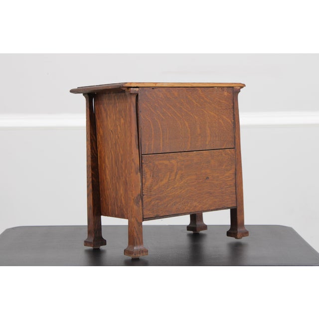 Antique Arts & Crafts Diminutive Mission Oak Smoking Cabinet For Sale - Image 13 of 13