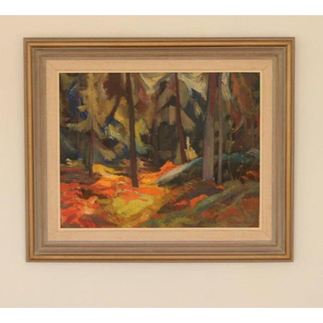 Mid-Century Modern Frans Berg, Pine Forest, 1950s, Oil on Canvas, Framed For Sale - Image 3 of 18