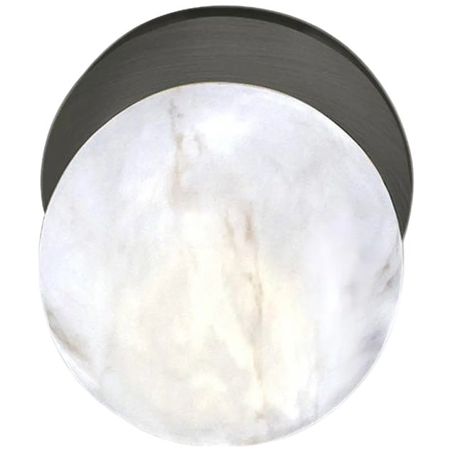 Ofione Brushed Black Metal Wall Light by Alabastro Italiano For Sale