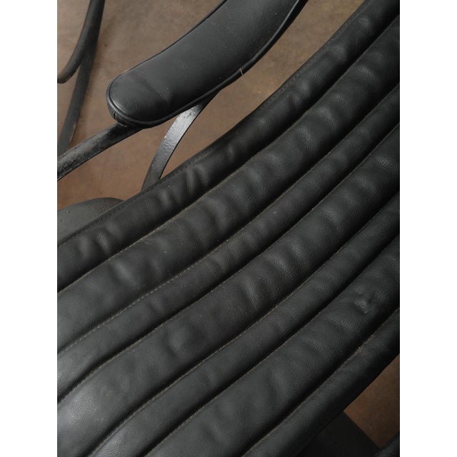 Metal Pair of Circa 1850 Peter Cooper Rocking Chairs for r.w. Winfield in Black Leather and Iron For Sale - Image 7 of 11