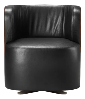 Spritz Black Leather Lounge Chair by Lorenza Bozzoli