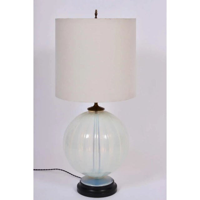 Wood 1930s Marius-Ernest Sabino Opalescent Glass Table Lamp For Sale - Image 7 of 8