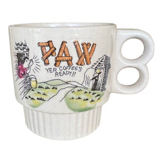 Vintage Mid-Century Modern Ceramic Hillbilly "Paw" Novelty Coffee Mug - Made in Japan For Sale
