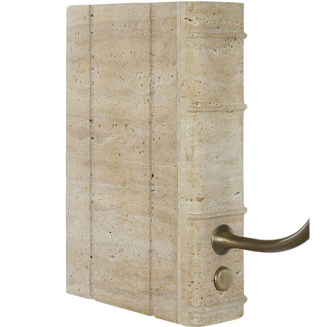 Not Yet Made - Made To Order Book Mini Lamp - Travertine For Sale - Image 5 of 9
