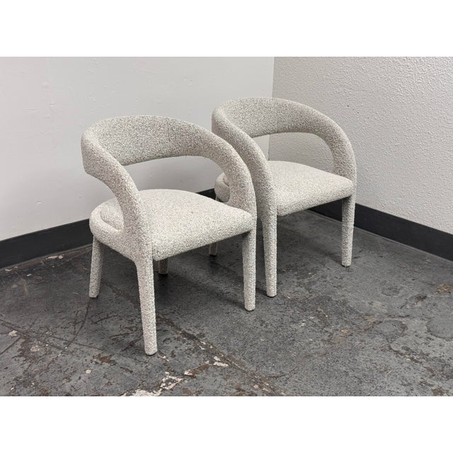 Mid-Century Modern Fours Hands Hawkins Bouclé Armchairs, Pair For Sale - Image 3 of 12
