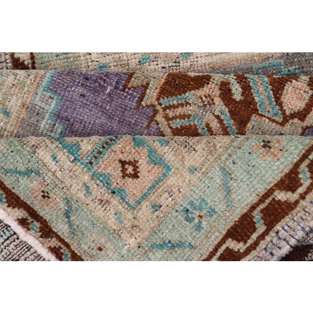 Purple Vintage Turkish Oushak Rug With All-Over Sub-Geometric Medallion Design For Sale - Image 8 of 8