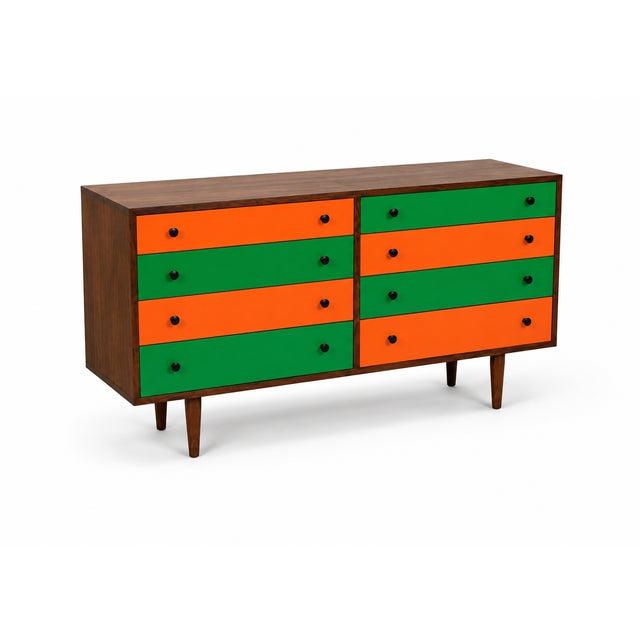 Mid-Century Modern Multi-Color Lacquered Dresser in Manner of Glenn of California. For Sale - Image 3 of 5