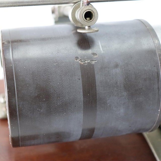 Antique French Pathé Frères Cylinder Phonograph With Aluminum Horn C1900 For Sale - Image 4 of 11