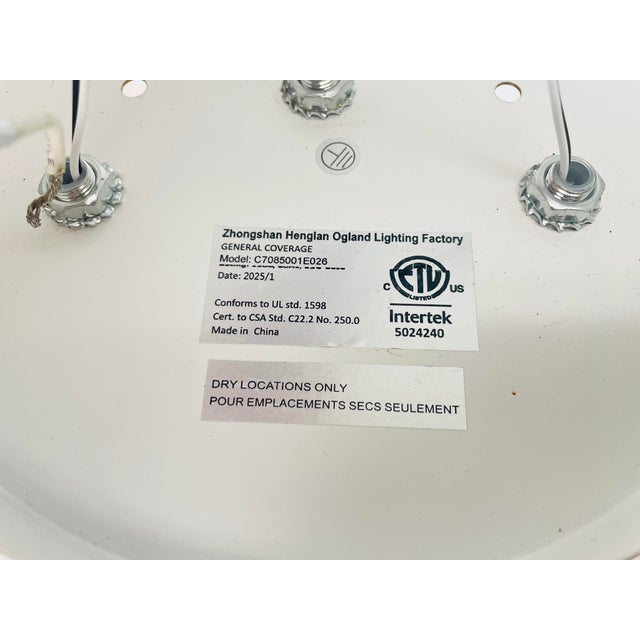 Contemporary Semi Flush Mount Ceiling Light With Textured Curved Glass Shades For Sale - Image 15 of 15