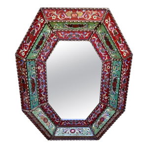 Spanish Colonial Style Giltwood and Verre Églomisé Mirror