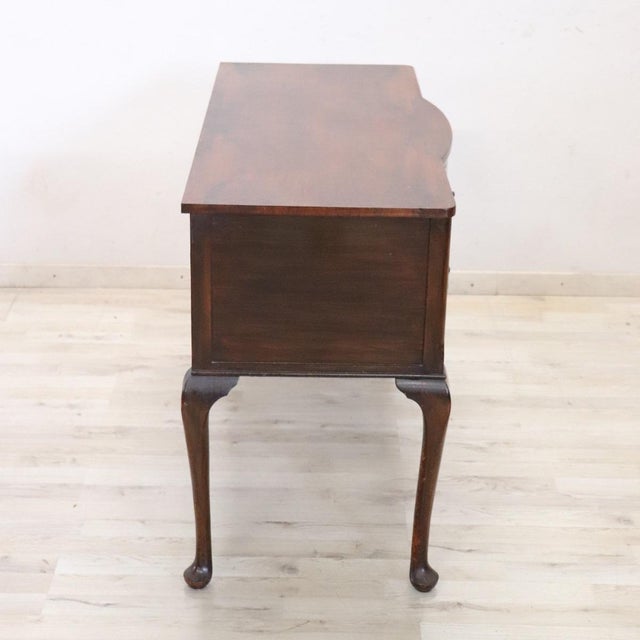 Walnut Veneer Writing Desk, 1900s For Sale - Image 5 of 12