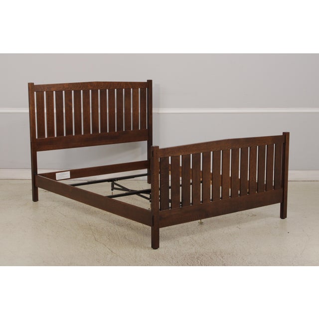 Mission Stickley Queen Size Mission Oak Bed For Sale - Image 3 of 18