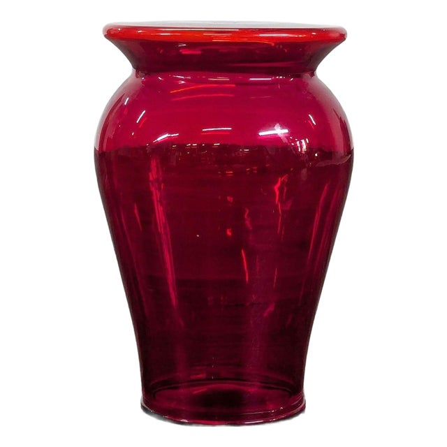 Red Plastic Stool Attributed to Kartell For Sale